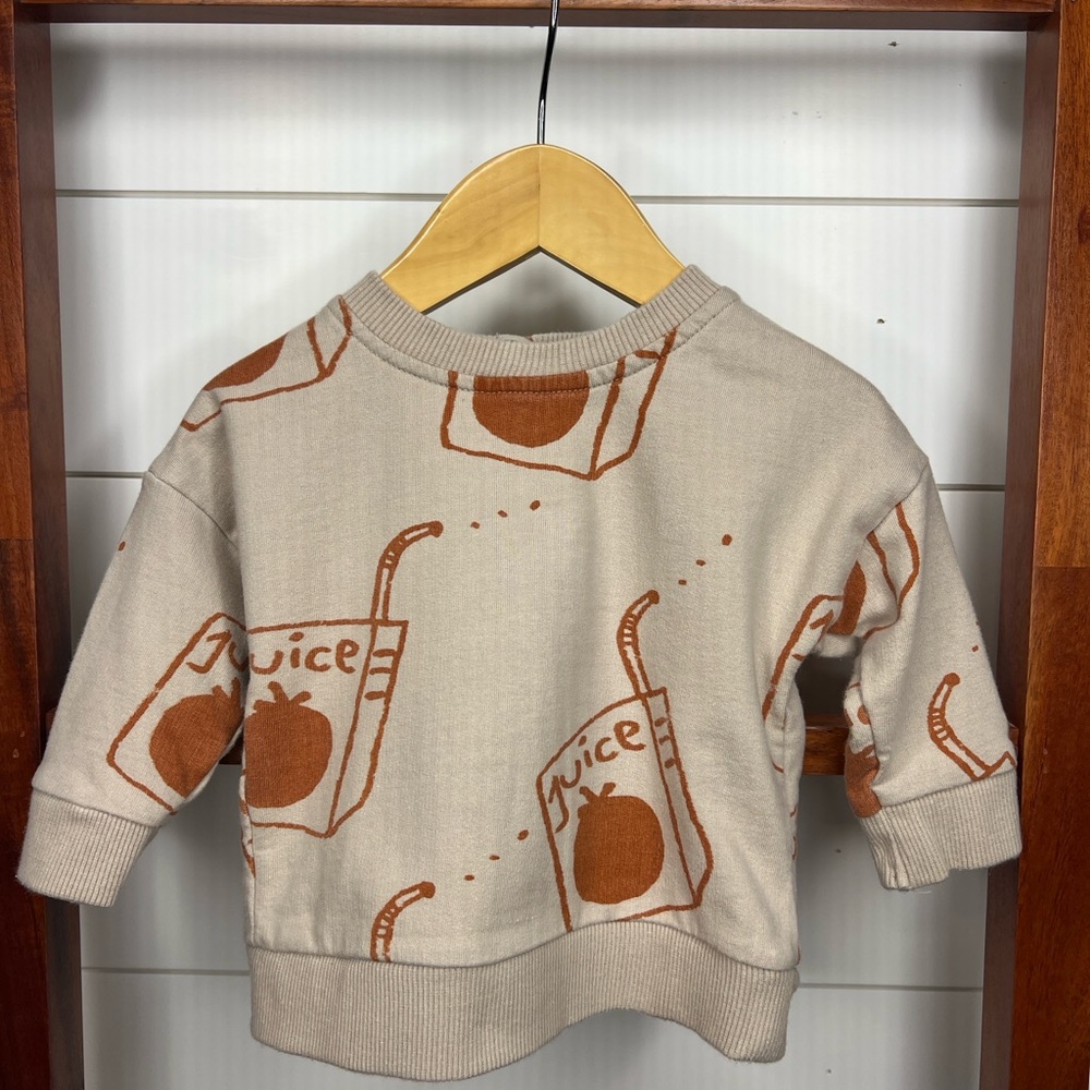 Juice Box - Tan and Orange Baby Sweatshirt